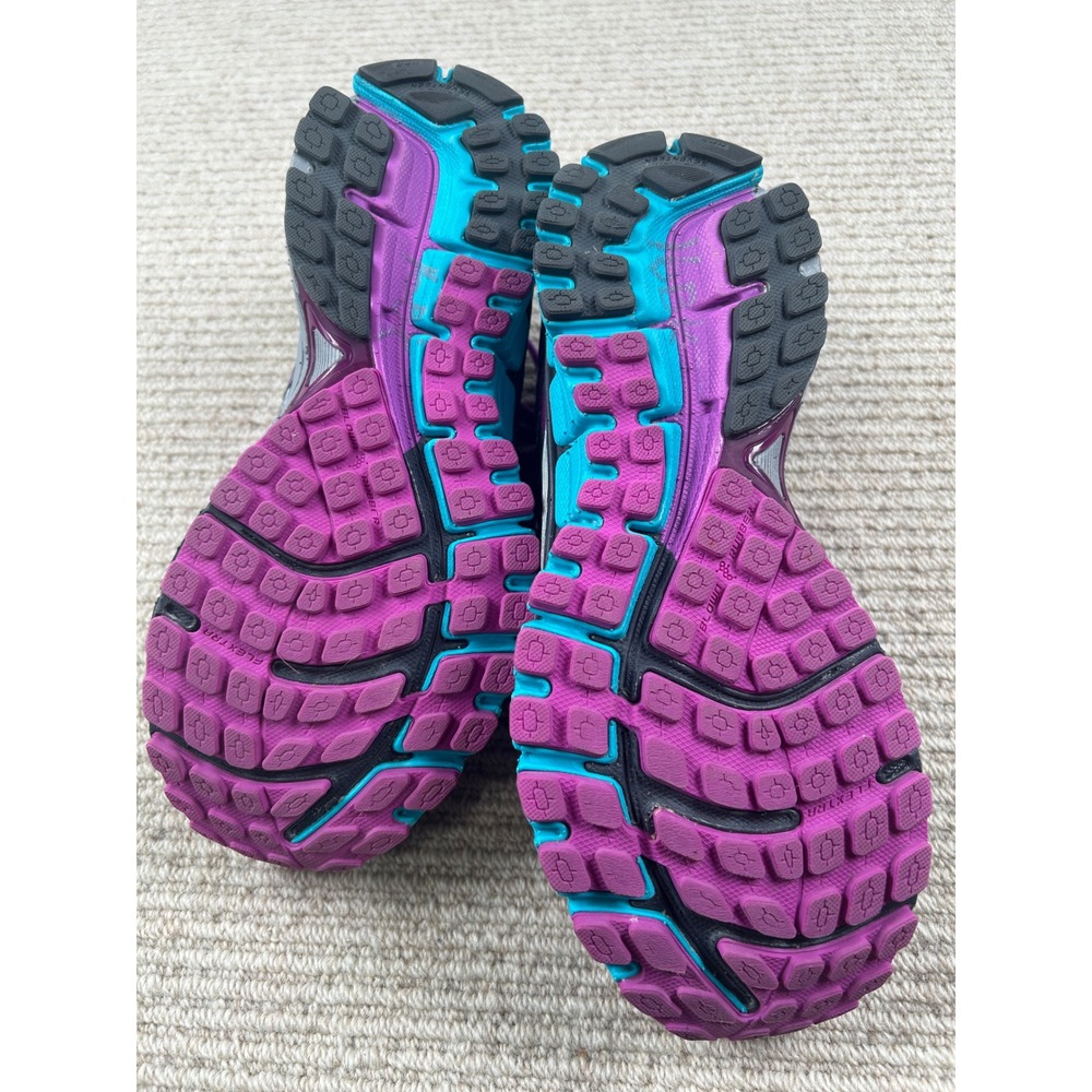 Brooks Adrenaline GTS 17 Running Shoes Womens 7 Silver Purple Teal - Picture 4 of 13